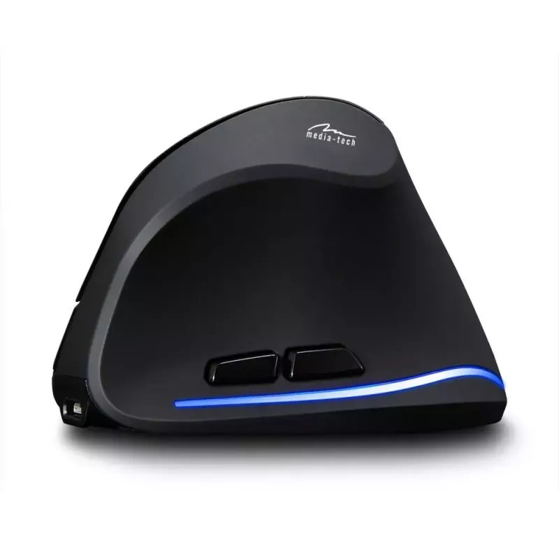 Kabellose vertikale Maus MEDIA-TECH MT1123, schwarz, 2400 DPI, 5 Tasten, RF-USB-Empfänger
