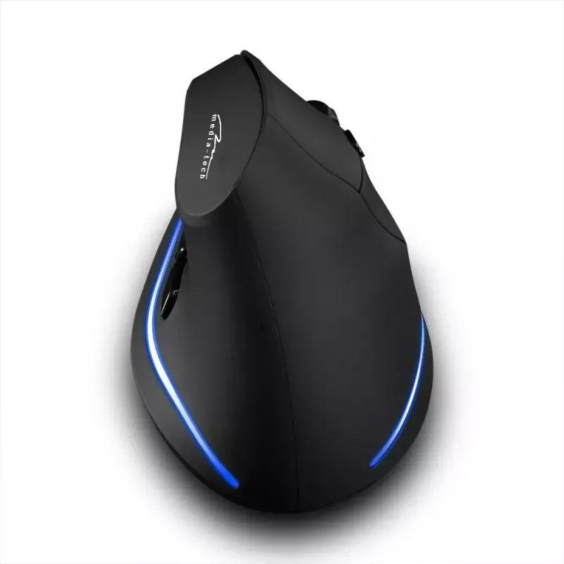 Kabellose vertikale Maus MEDIA-TECH MT1123, schwarz, 2400 DPI, 5 Tasten, RF-USB-Empfänger