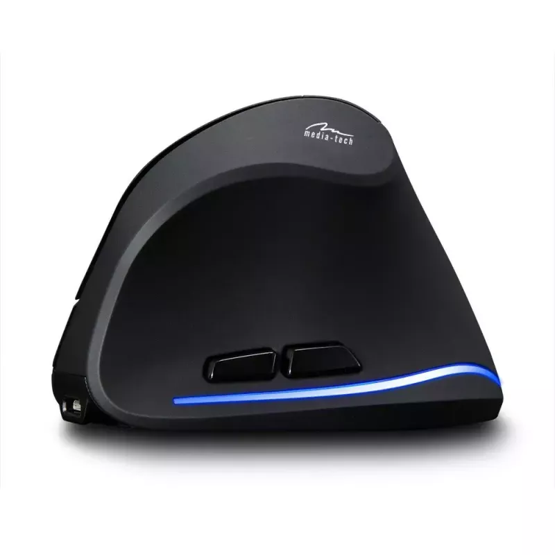 Kabellose vertikale Maus MEDIA-TECH MT1123, schwarz, 2400 DPI, 5 Tasten, RF-USB-Empfänger