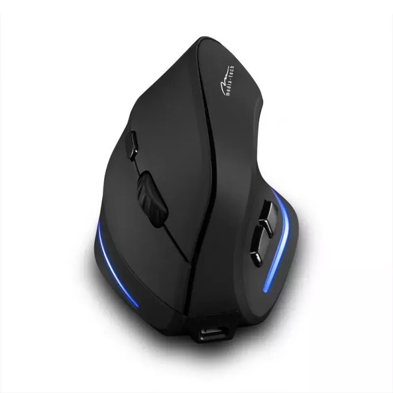Kabellose vertikale Maus MEDIA-TECH MT1123, schwarz, 2400 DPI, 5 Tasten, RF-USB-Empfänger