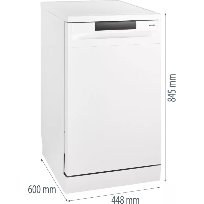 Freistehender Geschirrspüler Gorenje GS520E15W — 9 Maßgedecke, 47 dB, 448×600×845 mm, 9 L/Spülgang