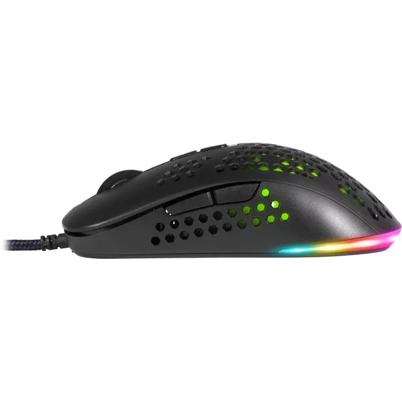 Gaming-Maus DEFENDER SHEPARD GM-620L — optisch, beidhändig/rechtshändig, bis zu 12800 DPI, 6–7 Tasten, USB Typ-A, schwarz, 1,7 m Kabel