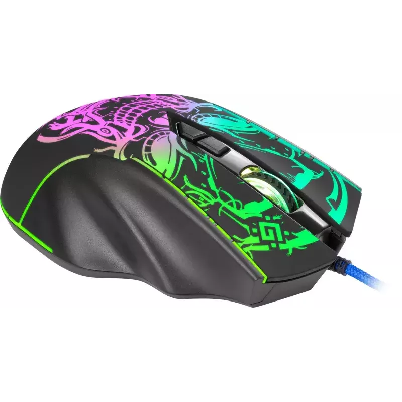 Gaming-Maus DEFENDER BULLETSTORM GM-928 — optisch, 7200 DPI, beidhändig, 6–7 Tasten, USB Typ-A, schwarz
