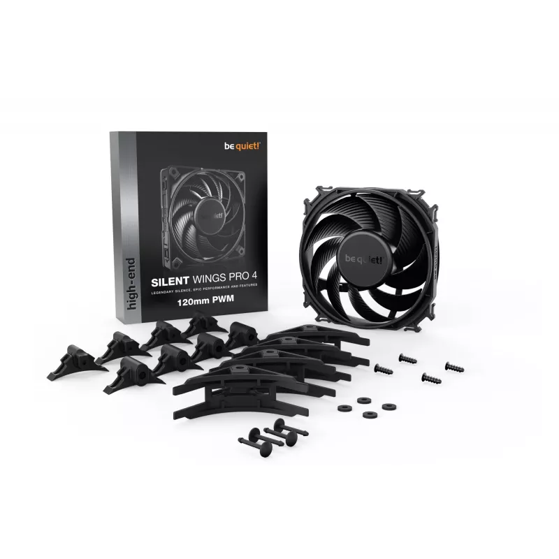 be quiet! SILENT WINGS PRO 4 | 120mm PWM Gehäuselüfter 12 cm Schwarz 1 Stück