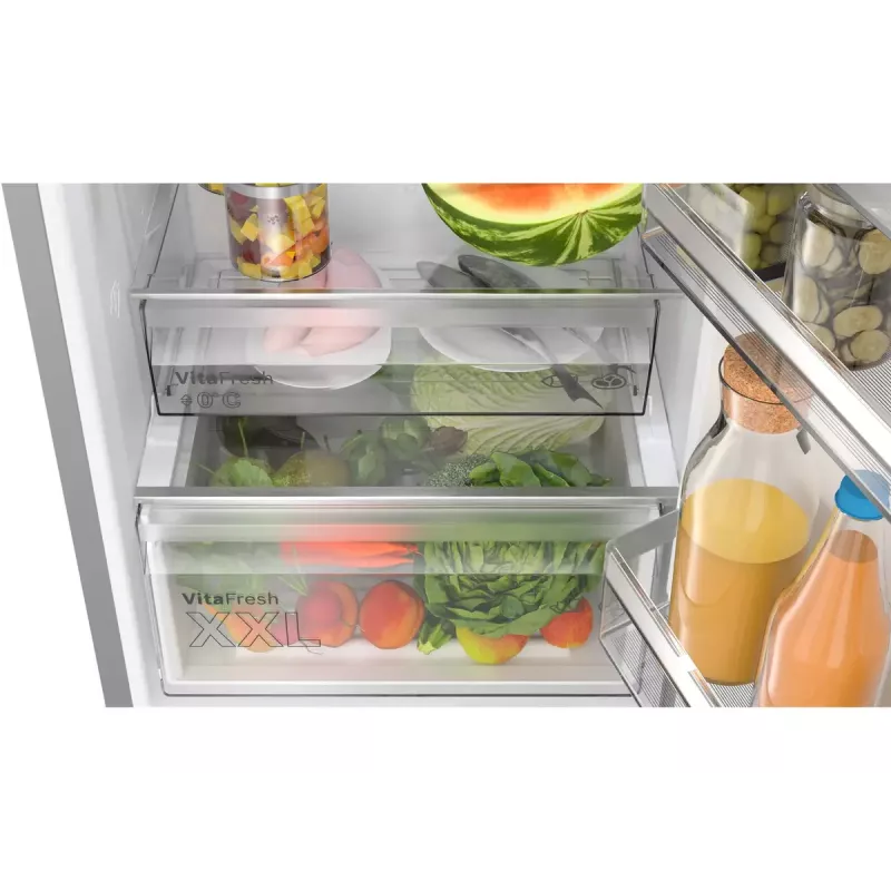 Kühl-Gefrierkombination Bosch Serie 4 KGN362IDF, freistehend, 321 L Gesamt (218 L Kühlschrank / 103 L Gefrierschrank), Edelstahl, Gefrierteil unten