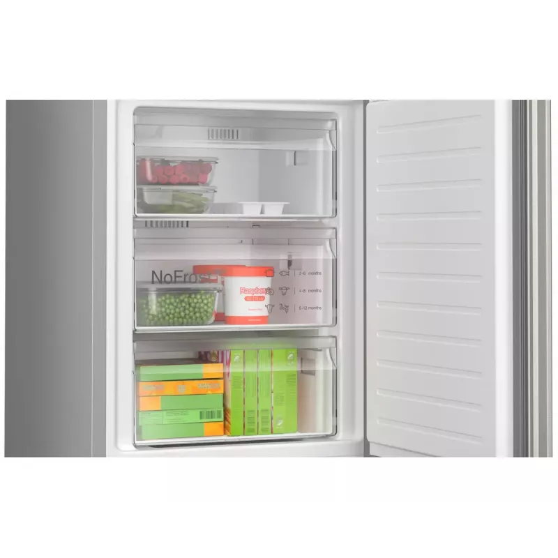 Kühl-Gefrierkombination Bosch Serie 4 KGN362IDF, freistehend, 321 L Gesamt (218 L Kühlschrank / 103 L Gefrierschrank), Edelstahl, Gefrierteil unten