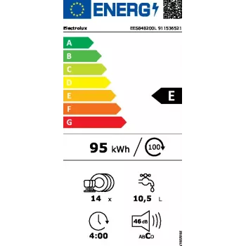 Electrolux Einbaugeschirrspüler EES848200L — 14 Maßgedecke, 46 dB, AirDry, 8 Programme, Vollintegriert 60 cm