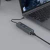 USB-C Hub SAVIO AK-57 mit 3× USB-A, RJ-45 Gigabit Ethernet (5000 Mbit/s), Aluminium grau