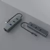 USB-C Hub SAVIO AK-57 mit 3× USB-A, RJ-45 Gigabit Ethernet (5000 Mbit/s), Aluminium grau