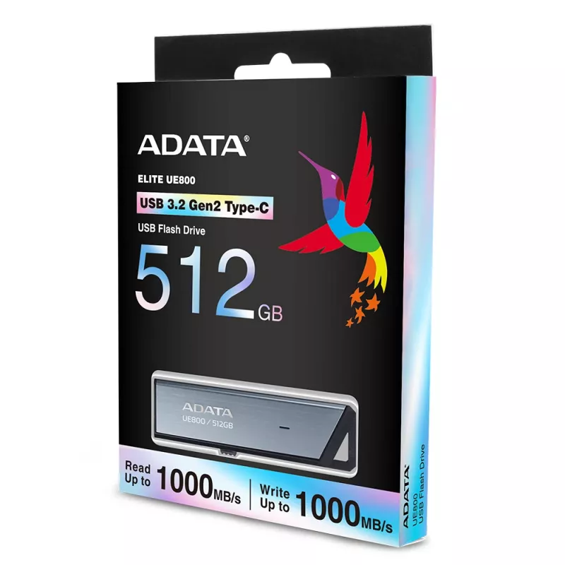 ADATA UE800 USB-Stick 512 GB USB Typ-C 3.2 Gen 2 (3.1 Gen 2) Silber
