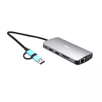 i-tec USB 3.0 USB-C/Thunderbolt 3x Display Metal Nano Dock mit LAN + Power Delivery 100 W