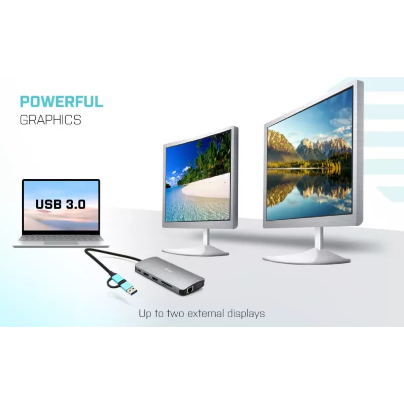 i-tec USB 3.0 USB-C/Thunderbolt 3x Display Metal Nano Dock mit LAN + Power Delivery 100 W