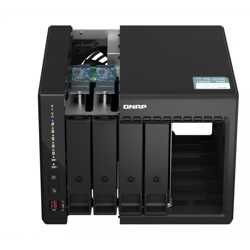 QNAP TS-453E NAS Tower Intel® Celeron® J6412 8 GB 0 TB QNAP QTS Schwarz