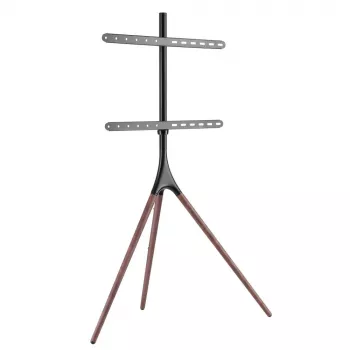 Boden-TV-Ständer TECHLY ICA-TR18SAM für 45 Zoll–65 Zoll (114,3–165,1 cm), VESA 200x200–600x400, Tragfähigkeit 32 kg, Walnuss