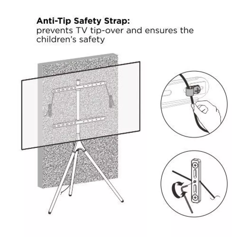 Boden-TV-Ständer TECHLY ICA-TR18SAM für 45 Zoll–65 Zoll (114,3–165,1 cm), VESA 200x200–600x400, Tragfähigkeit 32 kg, Walnuss