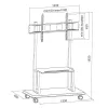 Tragbarer Bodenständer TECHLY Signage Display Mount ICA-TR31 für 55–120 Zoll Bildschirme, VESA 1200x600, max. Belastung 150 kg, schwarz