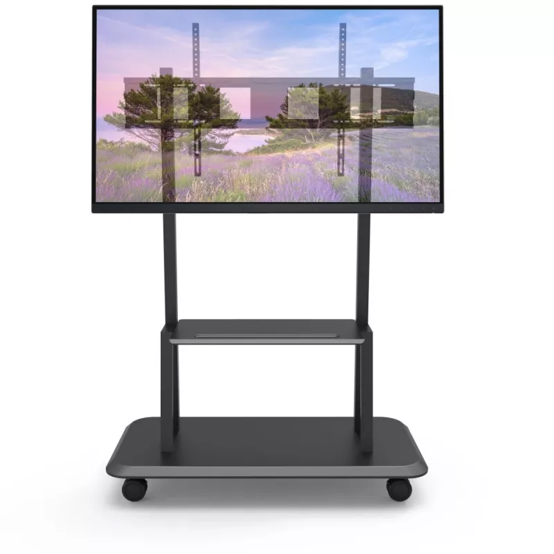 Tragbarer Bodenständer TECHLY Signage Display Mount ICA-TR31 für 55–120 Zoll Bildschirme, VESA 1200x600, max. Belastung 150 kg, schwarz