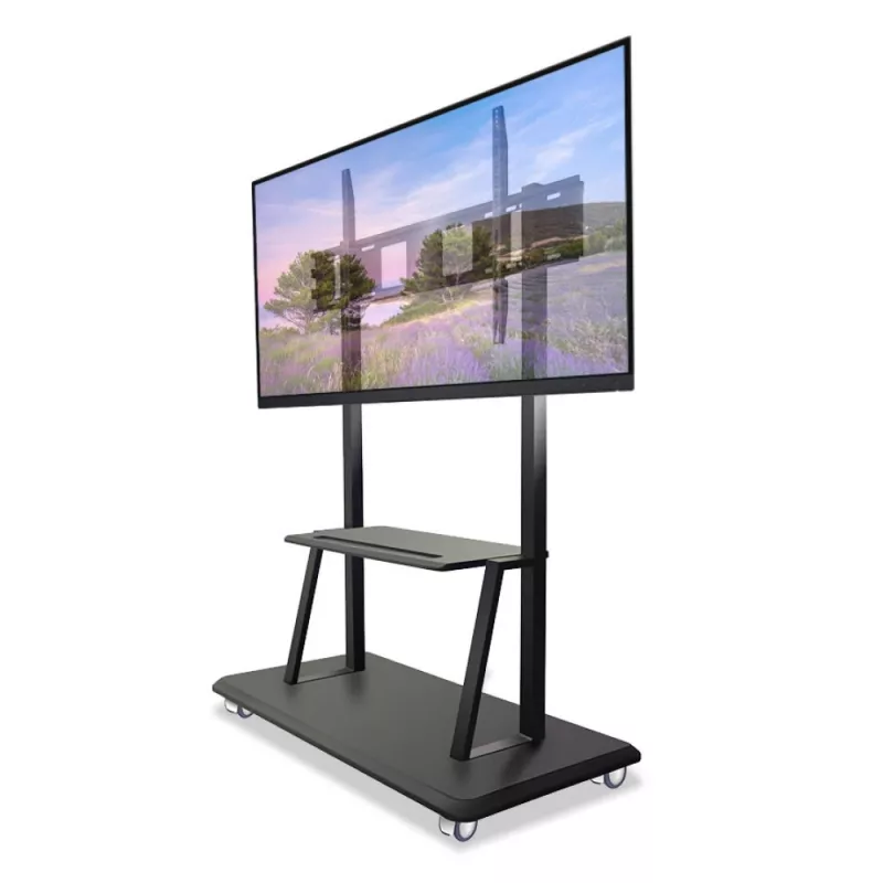 Tragbarer Bodenständer TECHLY Signage Display Mount ICA-TR31 für 55–120 Zoll Bildschirme, VESA 1200x600, max. Belastung 150 kg, schwarz