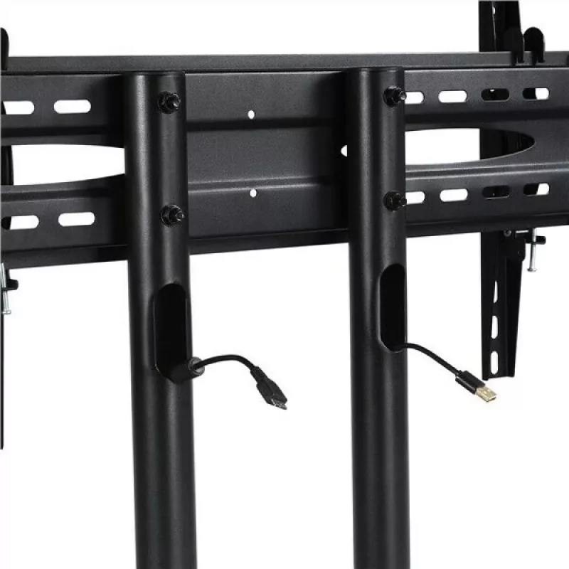Bodenständerhalterung TECHLY ICA-TR16T für 37-Zoll- bis 70-Zoll-Displays, VESA 200x200–600x400, bis zu 50 kg, höhenverstellbar, Rollen, Neigung ±10° (schwarz)