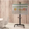 Techly Stahl-Trolley-Bodenständer mit höhenverstellbarer Stütze für TV von 60'' auf 100''