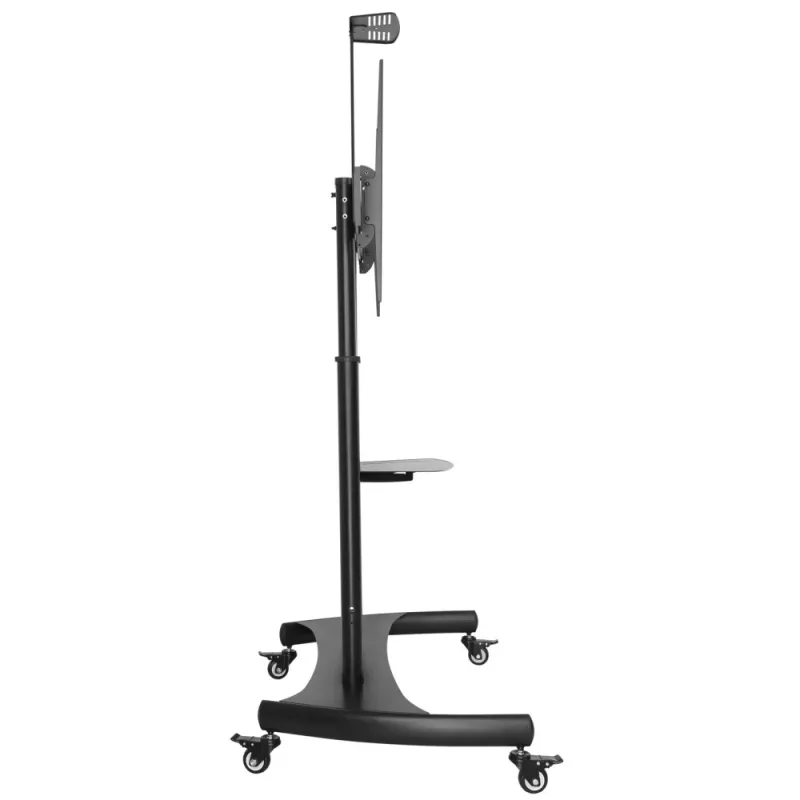 Techly Stahl-Trolley-Bodenständer mit höhenverstellbarer Stütze für TV von 60'' auf 100''