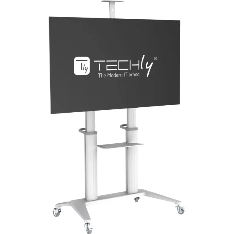 Techly ICA-TR49W Multimedia-Wagen/Ständer weiß für Flachbildschirm