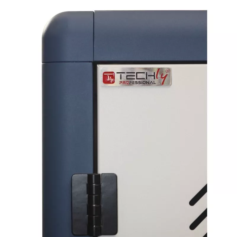 Techly Belüftete Ladestation Trolley 30 Notebook oder Smartphone Schwarz/Grau