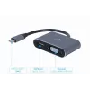 GEMBIRD Alt-DP USB Type-C zu HDMI + VGA Display-Adapter – Space Grau