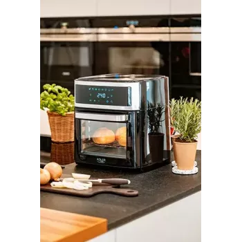 Heißluft-Fritteuse-Ofen Adler AD 6309 13 L 2500 W Schwarz/Silber, Touch-Steuerung, Rotisserie