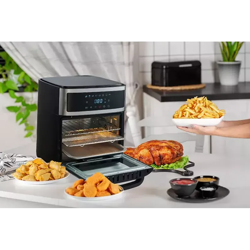 Heißluft-Fritteuse-Ofen Adler AD 6309 13 L 2500 W Schwarz/Silber, Touch-Steuerung, Rotisserie