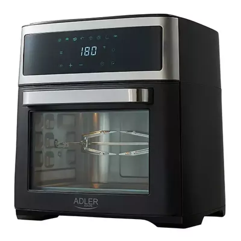 Heißluft-Fritteuse-Ofen Adler AD 6309 13 L 2500 W Schwarz/Silber, Touch-Steuerung, Rotisserie