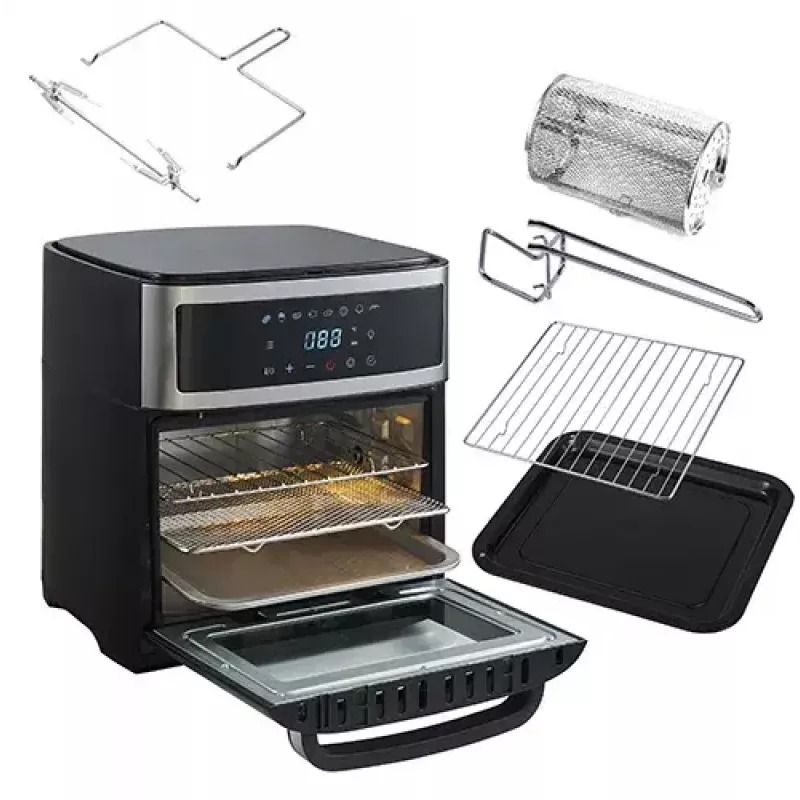 Heißluft-Fritteuse-Ofen Adler AD 6309 13 L 2500 W Schwarz/Silber, Touch-Steuerung, Rotisserie