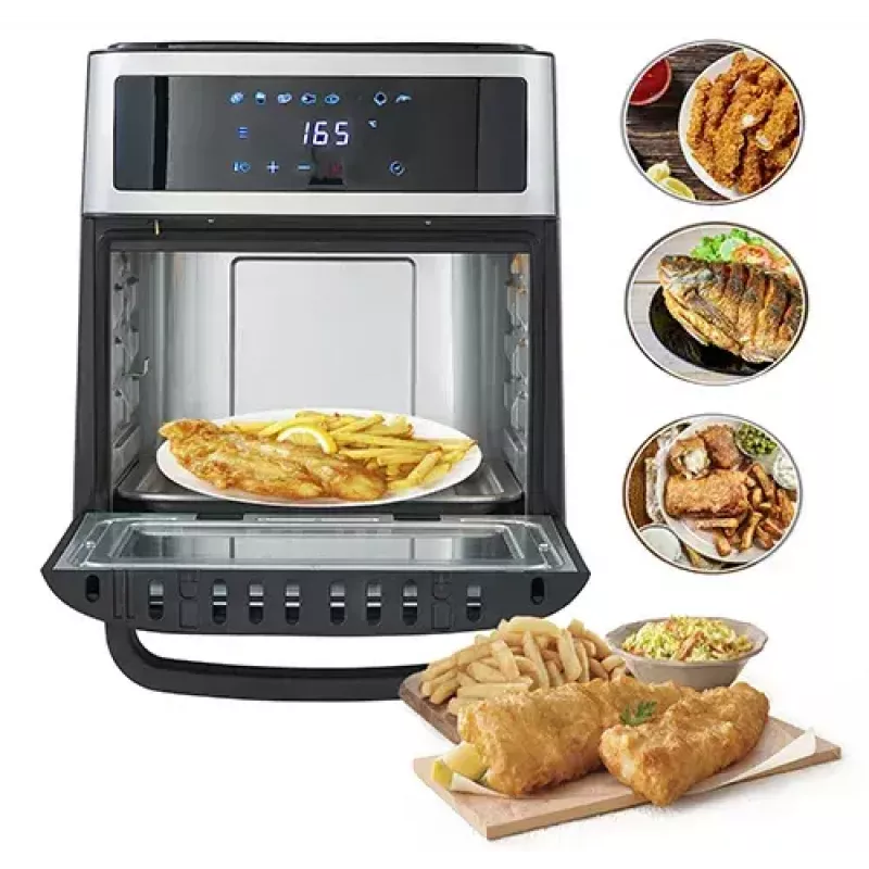 Heißluft-Fritteuse-Ofen Adler AD 6309 13 L 2500 W Schwarz/Silber, Touch-Steuerung, Rotisserie
