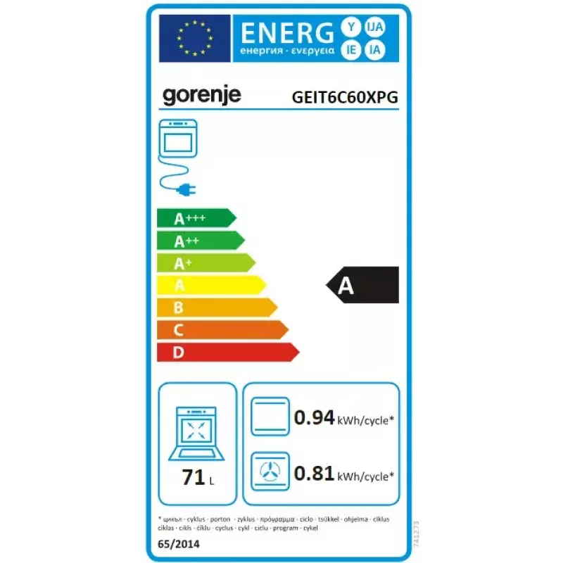 Freistehender Herd Gorenje GEIT6C60XPG Elektro-Zonen-Induktionskochfeld 4 Zonen