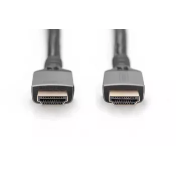 DIGITUS 8K PREMIUM HDMI 2.1 Anschlusskabel Aluminiumgehäuse vergoldet, Unterstützt 8K/60Hz 1m