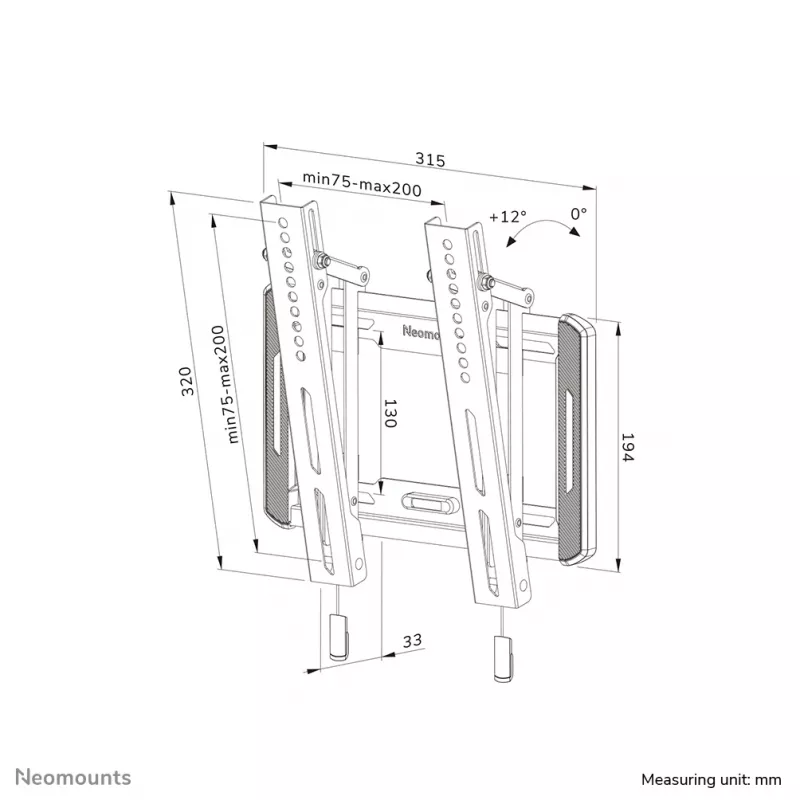 TV-Wandhalterung Neomounts WL35-550BL12 Max 40kg 24-55in Schwarz