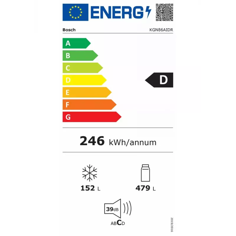 Kühl-Gefrierkombination Bosch Serie 6 KGN86AIDR, freistehend, 631 L Gesamt (479 L Kühlteil / 152 L Gefrierteil), Edelstahl, NoFrost