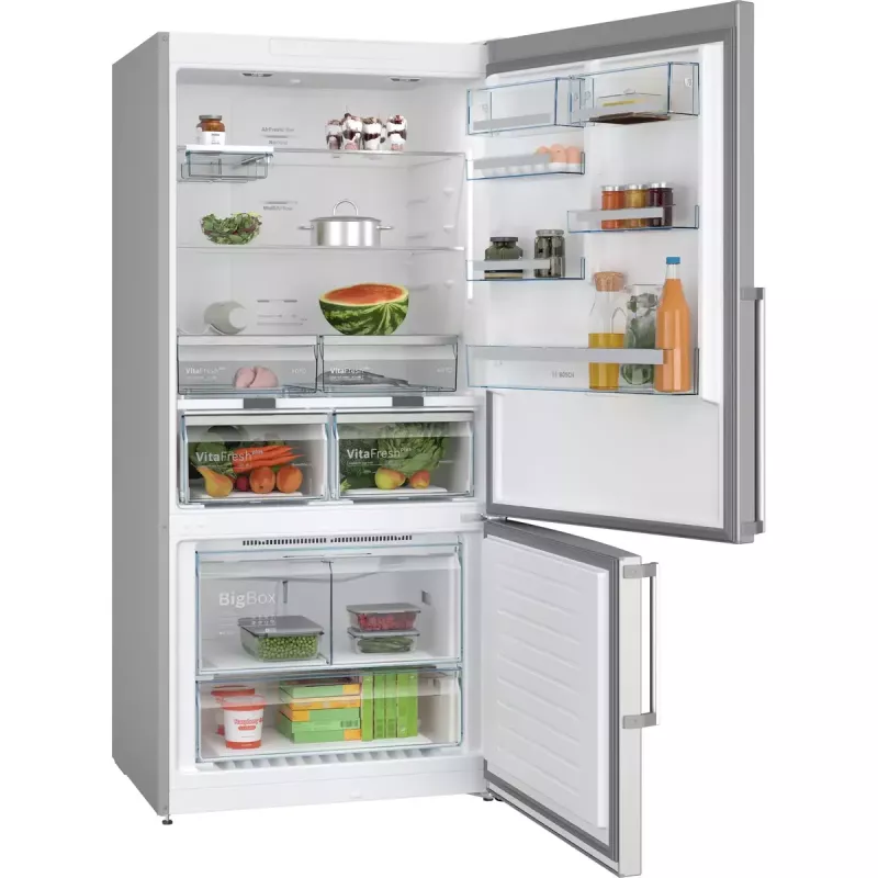Kühl-Gefrierkombination Bosch Serie 6 KGN86AIDR, freistehend, 631 L Gesamt (479 L Kühlteil / 152 L Gefrierteil), Edelstahl, NoFrost