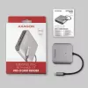 Axagon CRE-S3C Aluminium Highspeed USB-C 3.2 Gen 1 Speicherkartenleser, 3 Steckplätze, UHS-II