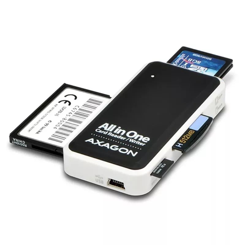 Axagon CRE-X1 externer 5-Slot-Kartenleser, CF, CF Type II, MMC, MMC Mobile, MMCmicro, MS Duo, MS PRO, Memory Stick (MS), MicroDrive, MicroSD...,