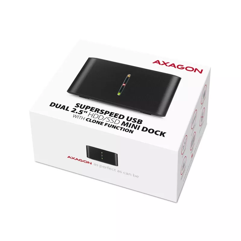 Axagon ADSA-D25 SuperSpeed USB DUAL 2.5 Zoll SSD/HDD MINI Dockingstation
