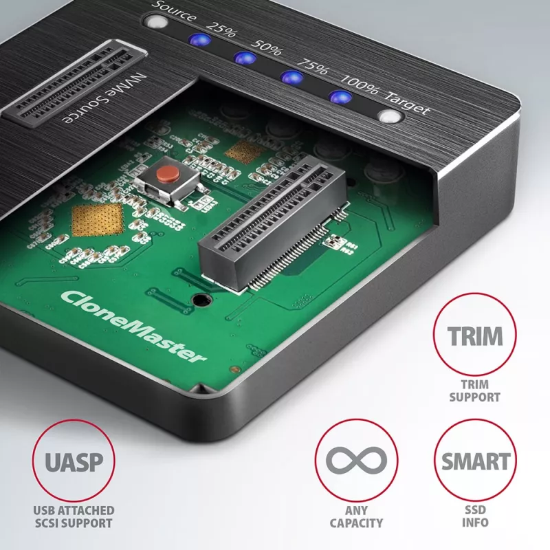 Axagon ADSA-M2C SuperSpeed USB-C 10Gbps Dual-M.2-NVMe-Dock