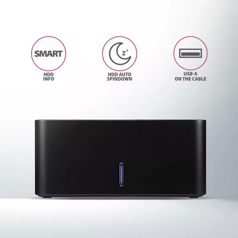 AXAGON ADSA-SN - HDD - Hybrid - SSD - SATA - Serial ATA II - Serial ATA III - 2.5,3.5 Zoll - USB 3.2 Gen 1 (3.1 Gen 1) Type-A - 5 Gbit/s - Schwarz