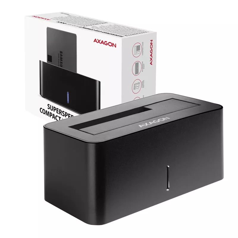 AXAGON ADSA-SN - HDD - Hybrid - SSD - SATA - Serial ATA II - Serial ATA III - 2.5,3.5 Zoll - USB 3.2 Gen 1 (3.1 Gen 1) Type-A - 5 Gbit/s - Schwarz