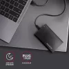 2,5-Zoll HDD/SSD-Gehäuse AXAGON EE25-A6C — SATA, USB 3.2 Gen 1 (Typ-C & Typ-A), Aluminium, schwarz