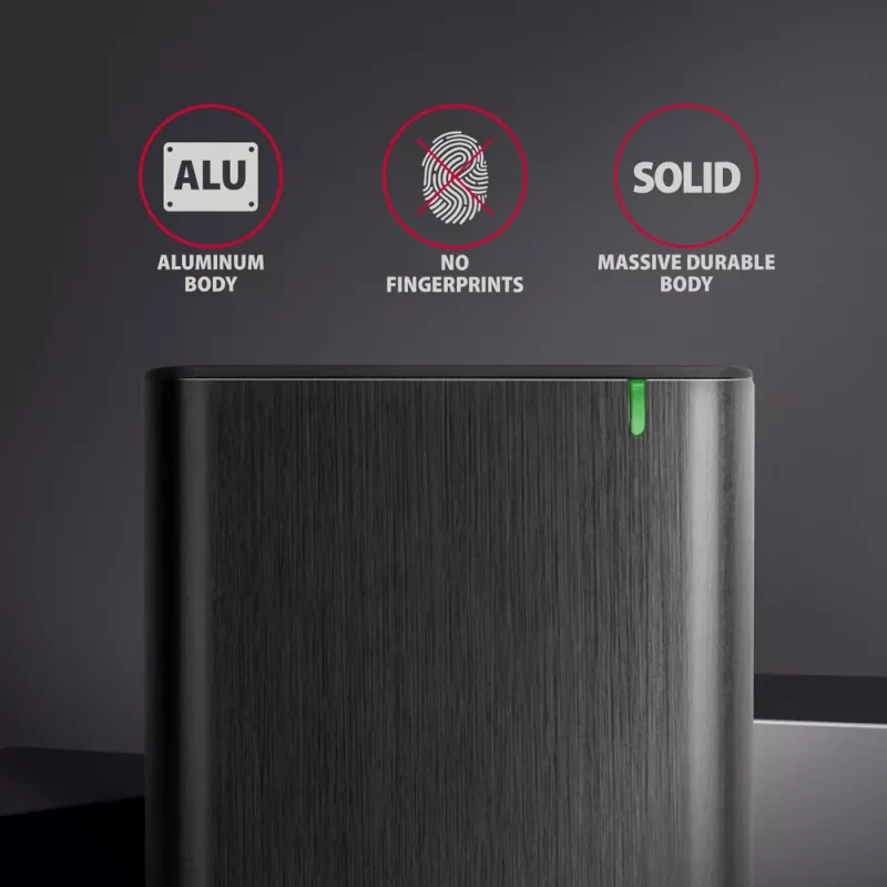 2,5-Zoll HDD/SSD-Gehäuse AXAGON EE25-A6C — SATA, USB 3.2 Gen 1 (Typ-C & Typ-A), Aluminium, schwarz