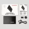 2,5-Zoll HDD/SSD-Gehäuse AXAGON EE25-A6C — SATA, USB 3.2 Gen 1 (Typ-C & Typ-A), Aluminium, schwarz