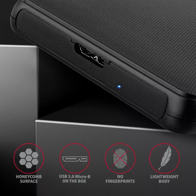 Axagon EE25-SL Schraubenlose USB 3.2 Gen 1 - SATA 6G externe Box für 2,5 Zoll SSD/HDD