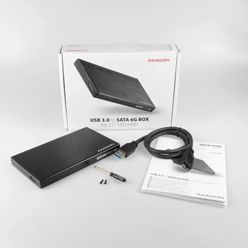 Axagon EE25-XA6 kompaktes Aluminium USB 3.2 Gen 1 - SATA 6G externes Gehäuse für 2,5 Zoll SSD/HDD