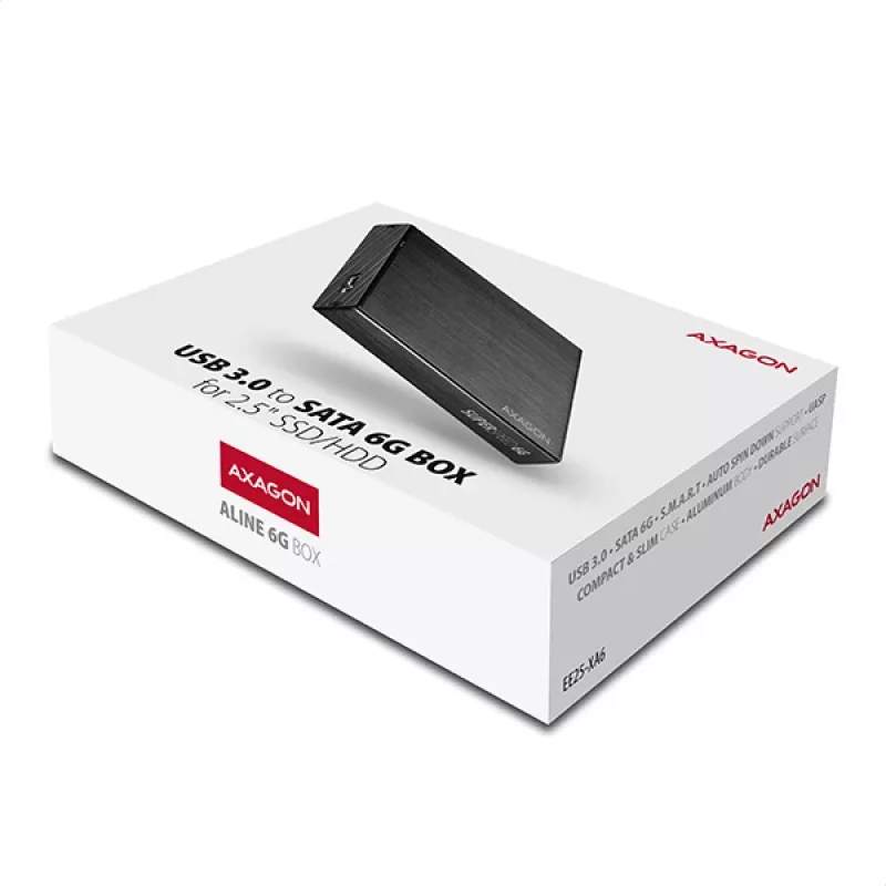 Axagon EE25-XA6 kompaktes Aluminium USB 3.2 Gen 1 - SATA 6G externes Gehäuse für 2,5 Zoll SSD/HDD